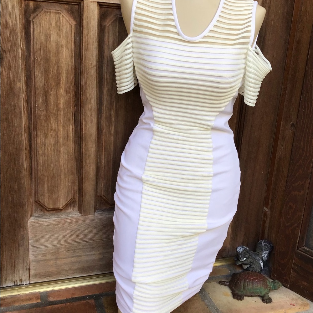Elegant Cream and White Women's Dress